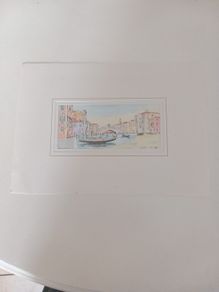 Signed Watercolour On Card of Venice