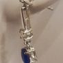 Lovely quality Petite Moissanite and Cobalt Blue Spinel Drop Earrings Image 4