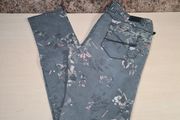 womens GARCIA jeans grey Floral pattern slim leg low waist stretchy biker style Size UK 30