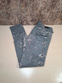 womens GARCIA jeans grey Floral pattern slim leg low waist stretchy biker style Size UK 30