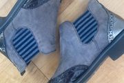 Paul Green ladies ankle boots size 6 grey leather patent