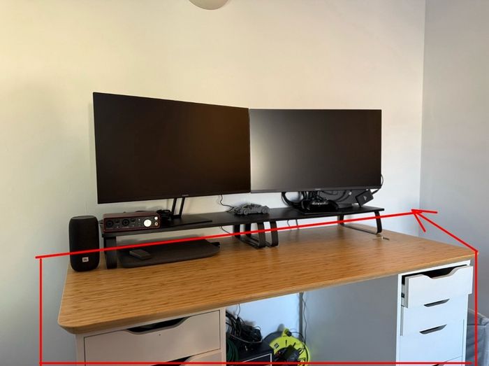IKEA Desk - 2x Alex drawers + TableTop