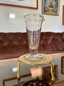 Antique Victorian Measuring Glass Beaker Apothecary Etched Marks