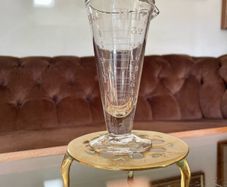 Antique Victorian Measuring Glass Beaker Apothecary Etched Marks