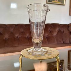 Antique Victorian Measuring Glass Beaker Apothecary Etched Marks