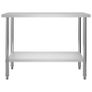 Kitchen Work Table with Overshelf Stainless Steel Image 5