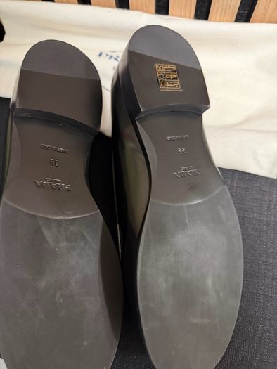 Women Prada Brushed Leather Loafers
