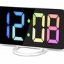 Digital Clock Large Display, LED Electric Alarm Clock Mirror Surface for Makeup with Diming Mode, 3 Levels Brightness, Dual USB Ports Modern Decoration for Home Bedroom Decor (MULTIPLE COLOURS) Image 6