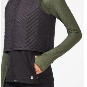 Sweaty Betty Fast Track Thermal Running Gilet Vest Black Size Small