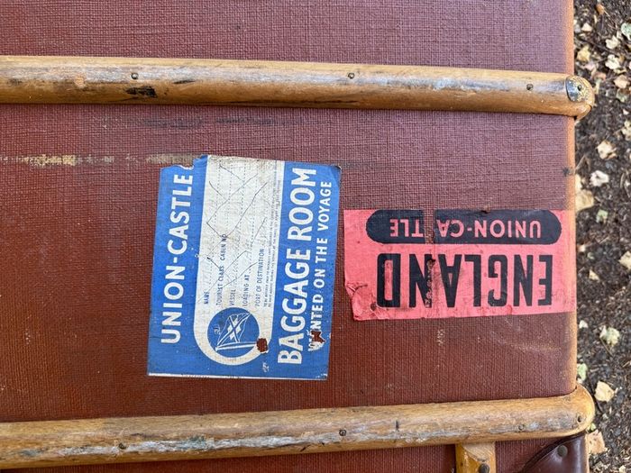 Vintage Mid-Century Union-Castle Line Ocean Liner Steamer Trunk / Suitcase (c. 1950s/60s)