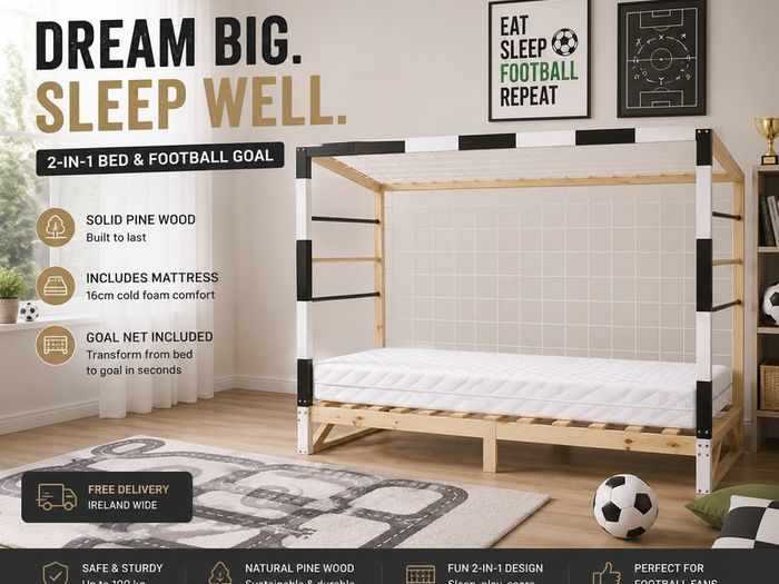 Football Goal Kids Bed with Mattress