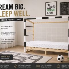 Football Goal Kids Bed with Mattress