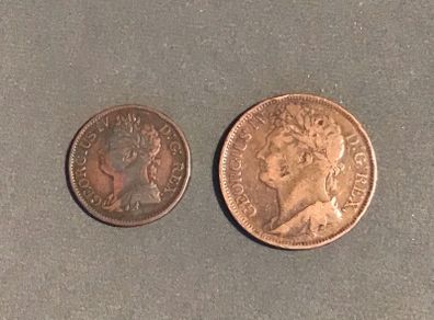 Ireland Geo III 1822 Penny and Halfpenny