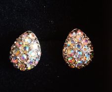 Vintage aurora borealis crystal studs