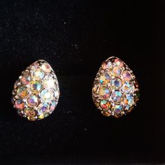 Vintage aurora borealis crystal studs