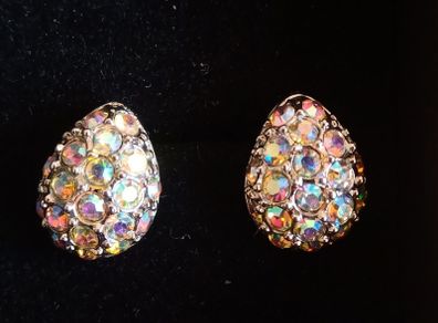 Vintage aurora borealis crystal studs