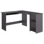 L-Shaped Corner Desk High Gloss Grey 120x140x75 cm Chipboard Image 2