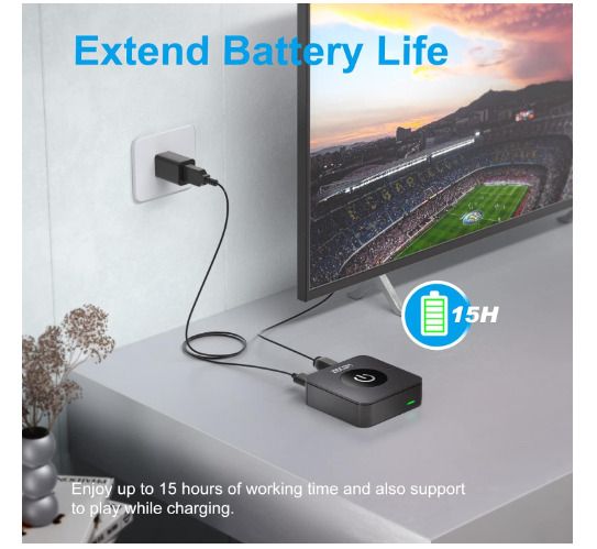 ZIOCOM Bluetooth 5.0 Transmitter Receiver, 2-in-1 Wireless Audio Adapter for TV/PC/ MP3/ Speaker/Home Stereo (Optical, 3.5mm Aux, RCA), Pairs 2 Devices Simultaneously