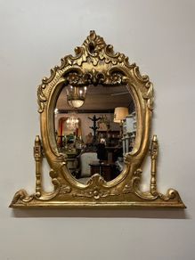 Unusual Gilt Wood Overmantle or Occasional Mirror