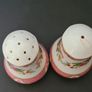 Crown Staffordshire Salt & Pepper Set Lyric Tunis Pink Bone China England Image 4