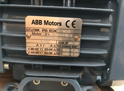 Abb 3gva071002-asc M2va71b-2 Electric Motor T80k Ip55 Iec34