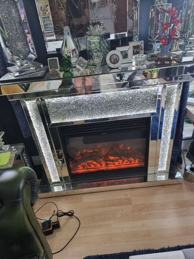 crushed diamond fireplace