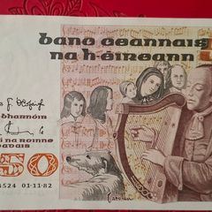 50 Pound 1982 Irish Carolan Banknote