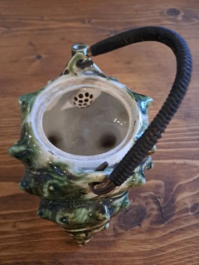 1950s Vintage Japanese Majolica Conch Shell Teapot