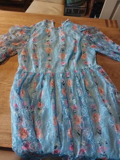 Blue Floral Occasion Dress