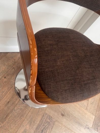 KARE Design Monaco Bar Stools, Pair, Walnut & Chrome, Adjustable