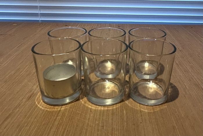 Glass Tealight / Votive Holders (6)