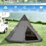 6-Person Outdoor Metal Frame Camping Tent w/ Carrier Bag Grey Image 3