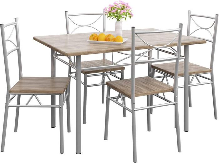 Dining table and 4 chairs oak colour
