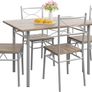 Dining table and 4 chairs oak colour Image 2