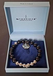 Newbridge Silverware Ireland Beaded Bracelet with Celtic Pendant New in Original Box