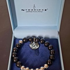 Newbridge Silverware Ireland Beaded Bracelet with Celtic Pendant New in Original Box
