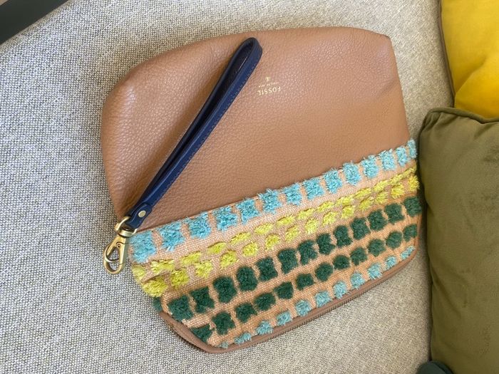 Fossil leather clutch bag. Unique sample bag