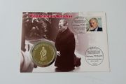 Willy Brandt in Warsaw Ghetto 1970 Poland coin-medal stamp cover