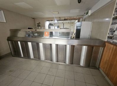 Two pan electric fish and chip deep frying range