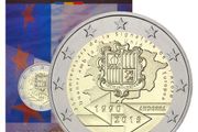 Andorra 2 Euro Commemorative Coin 2015 -  25th Anniversary of the Signature of the Customs Agreement with the European Union. Blister Card. BU