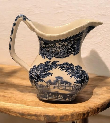 Vintage Masons Vista Blue Pitcher