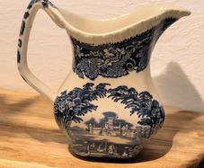 Vintage Masons Vista Blue Pitcher