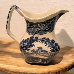 Vintage Masons Vista Blue Pitcher