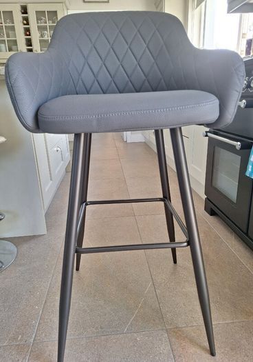 EZ Living Ottowa Grey Faux Leather Bar Stool
