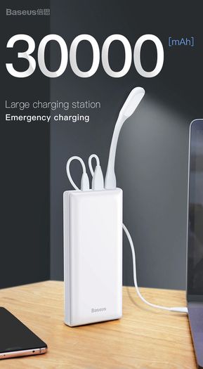 30000mAh Powerbank USB C Fast Poverbank For Xiaomi iPhone 12 Pro Portable External Battery Charger Pover bank