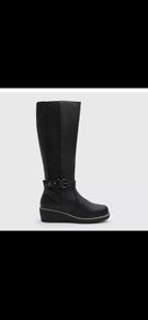 Wedge knee high boots