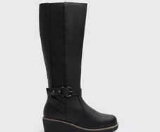 Wedge knee high boots