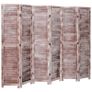 6-Panel Room Divider Brown 210x165 cm Wood Image 3