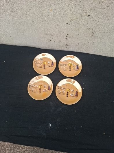 4 china asian orange saucers postage possible