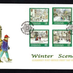 2000 Guernsey Christmas: Guernsey Churches Commemorative Stamps Official First Day Cover (FDC)